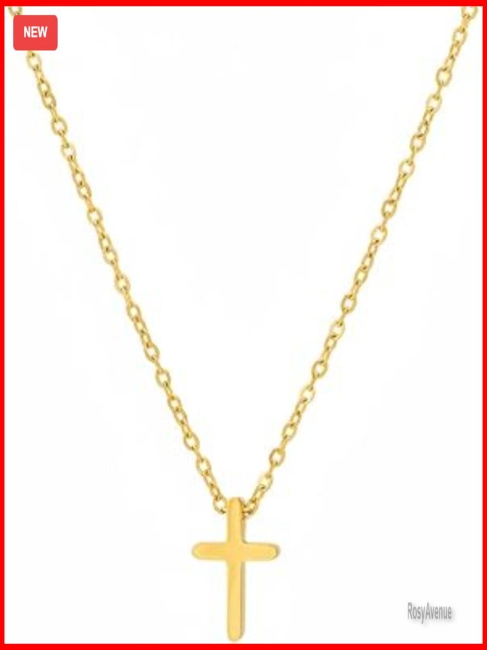 14k Gold Plated Titanium Cross Pendant Necklace Minimalist Petite